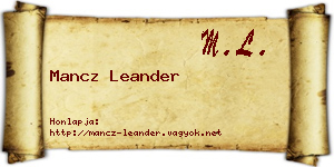 Mancz Leander névjegykártya